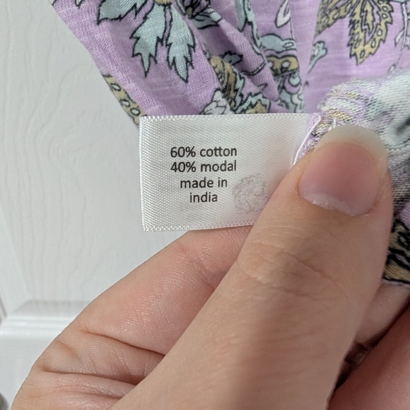 Lane Bryant Purple Floral Flutter-Sleeve V-Neck Top in Size 18/20 (2X) - Picture 9 of 9